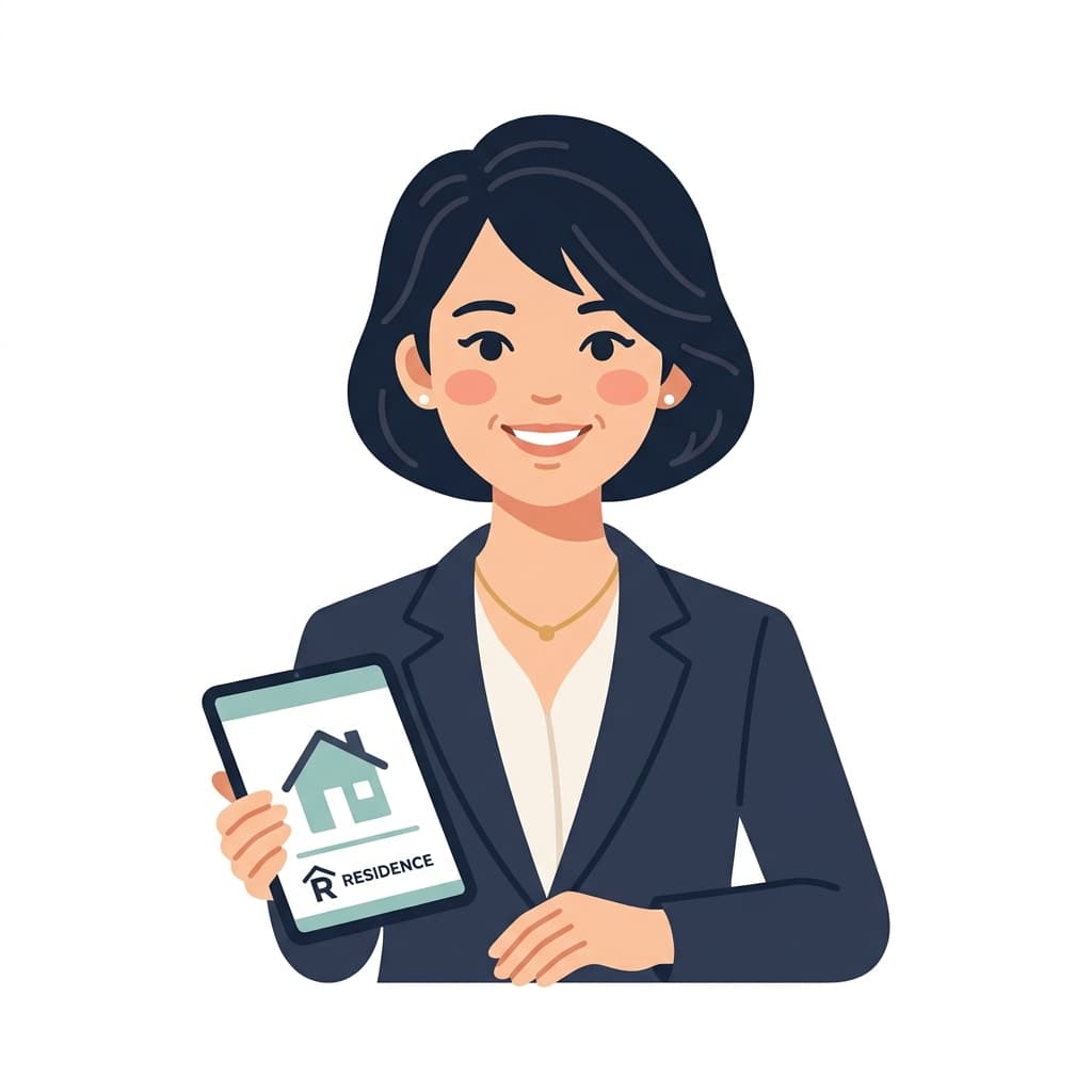 親しみやすい笑顔の女性アドバイザーのイラスト